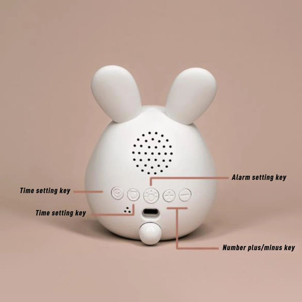 Rabbit Buddy LED Alarm Clock – Soft Night Light & Digital Time Display