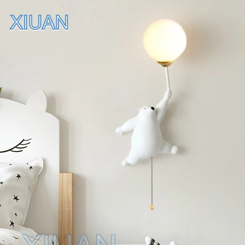 Lampe de rêve Moonlit Bear - Applique murale 3D pour enfants 