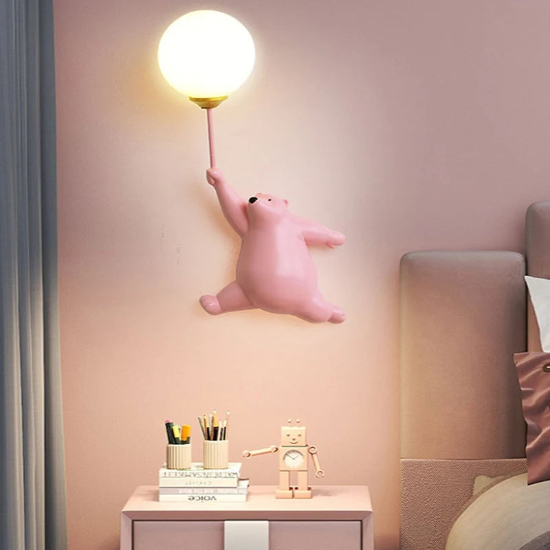 Lampe de rêve Moonlit Bear - Applique murale 3D pour enfants 