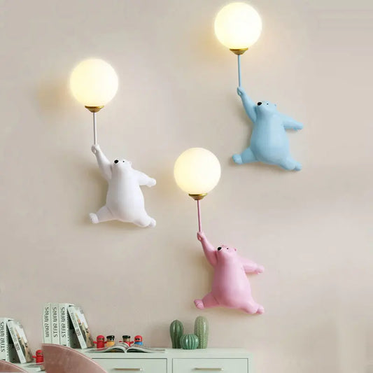 Moonlit Bear Dream Lamp - 3D Wall Light for Kids